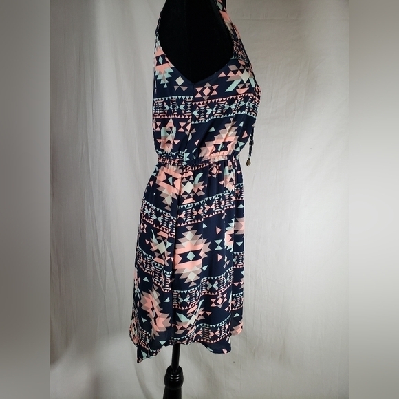 Rue 21 Navy Multicolored Aztec Print Sundress Sz M - Picture 5 of 11
